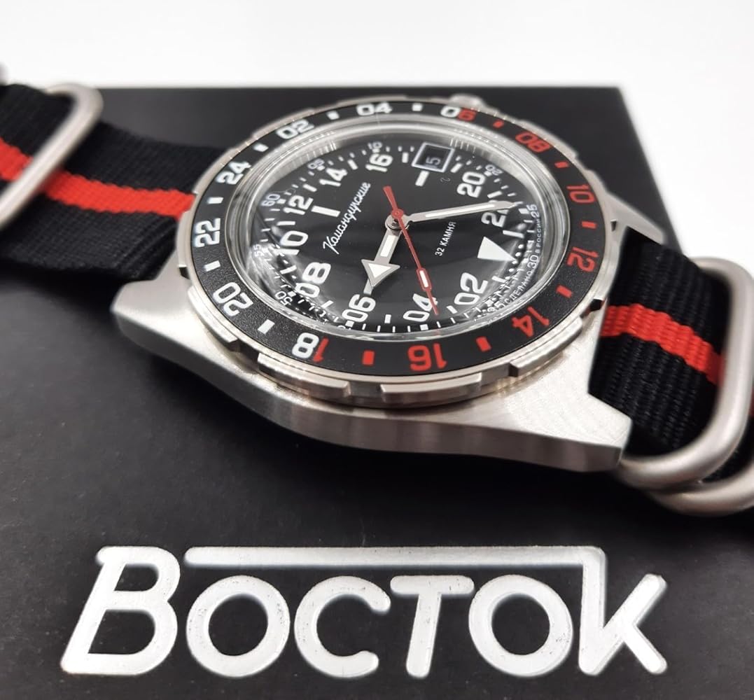 Amazon.com: Vostok Original Mens Watch Komandirskie 95058B GMT